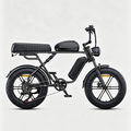 Negro-Bicicleta eléctrica estilo motocicleta M1